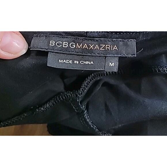 BCBGMAXAZRIA Black Sequin Halter Top Silk Blend Size M Medium EUC - Picture 6 of 7